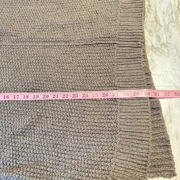 FREE PEOPLE Oversized Brown Textured V-Neck Short Sleeve Sweater - Picture 6 of 6